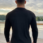 Base 1 - Black Long Sleeve Shirt for Men (PRE-ORDER DISPATCH DATE 25 SEPTEMBER) - Sarman Fashion - Wholesale Clothing Fashion Brand for Men from Canada