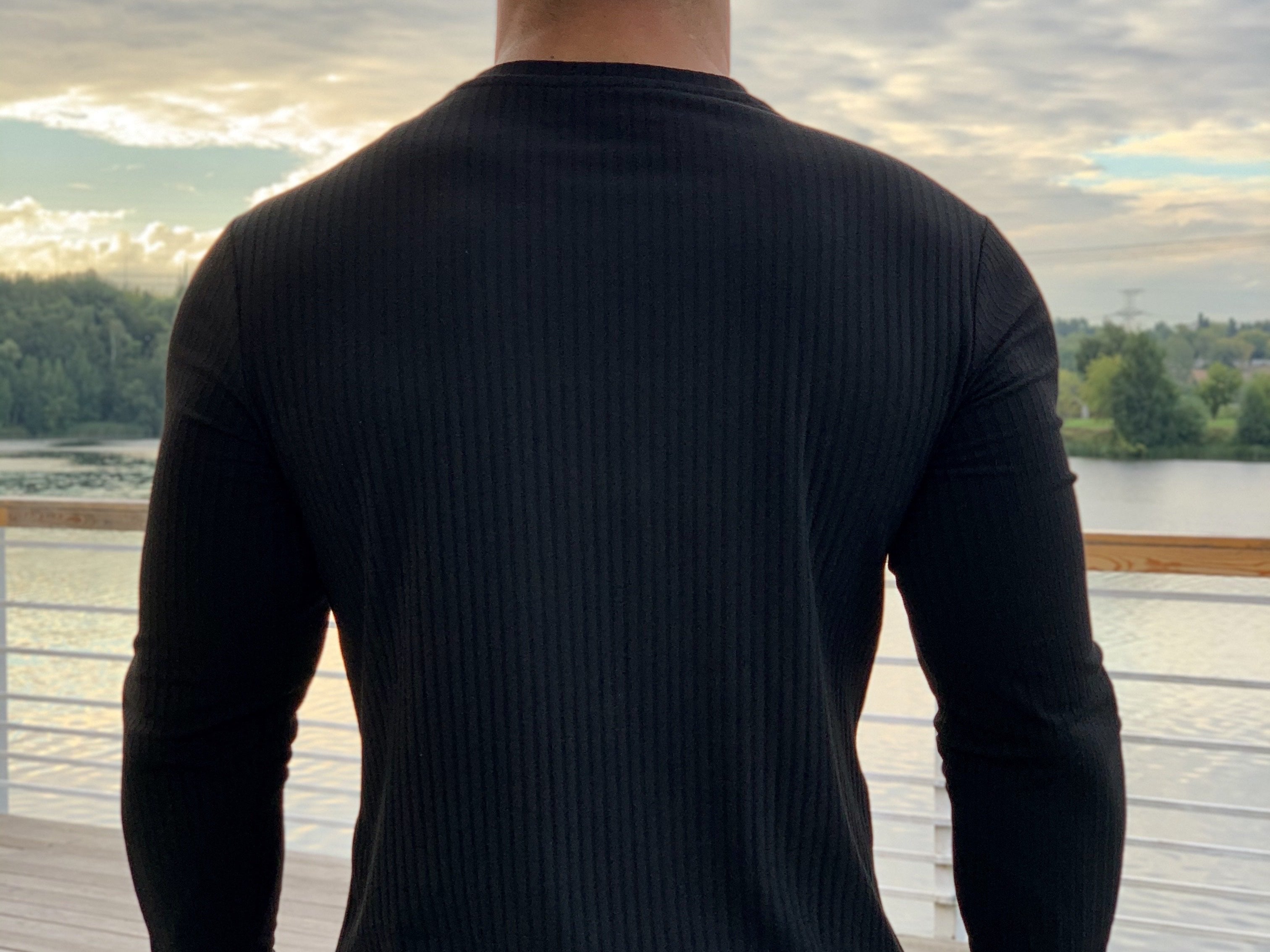 Base 1 - Black Long Sleeve Shirt for Men (PRE-ORDER DISPATCH DATE 25 SEPTEMBER) - Sarman Fashion - Wholesale Clothing Fashion Brand for Men from Canada