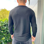 Base 2 - Black Long Sleeve Shirt for Men (PRE-ORDER DISPATCH DATE 25 DECEMBER 2021) - Sarman Fashion - Wholesale Clothing Fashion Brand for Men from Canada