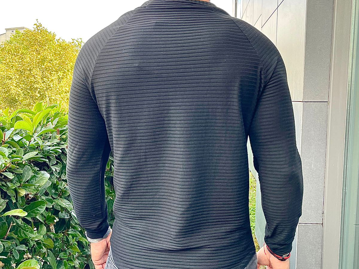 Base 2 - Black Long Sleeve Shirt for Men (PRE-ORDER DISPATCH DATE 25 DECEMBER 2021) - Sarman Fashion - Wholesale Clothing Fashion Brand for Men from Canada