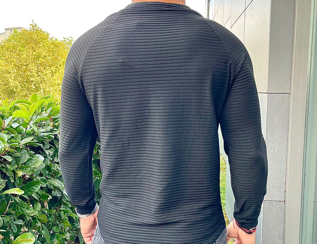 Base 2 - Black Long Sleeve Shirt for Men (PRE-ORDER DISPATCH DATE 25 DECEMBER 2021) - Sarman Fashion - Wholesale Clothing Fashion Brand for Men from Canada