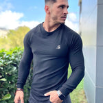 Base 2 - Black Long Sleeve Shirt for Men (PRE-ORDER DISPATCH DATE 25 DECEMBER 2021) - Sarman Fashion - Wholesale Clothing Fashion Brand for Men from Canada