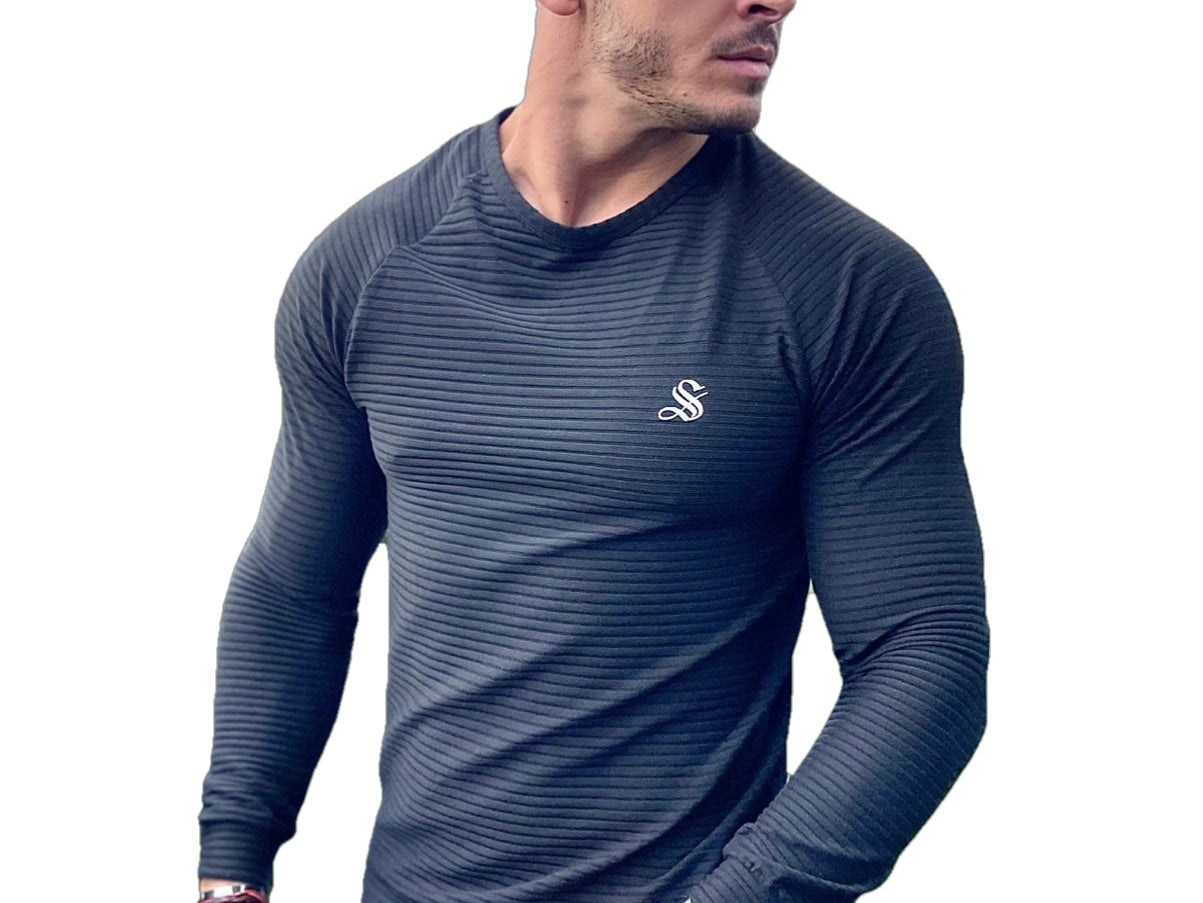 Base 2 - Black Long Sleeve Shirt for Men (PRE-ORDER DISPATCH DATE 25 DECEMBER 2021) - Sarman Fashion - Wholesale Clothing Fashion Brand for Men from Canada