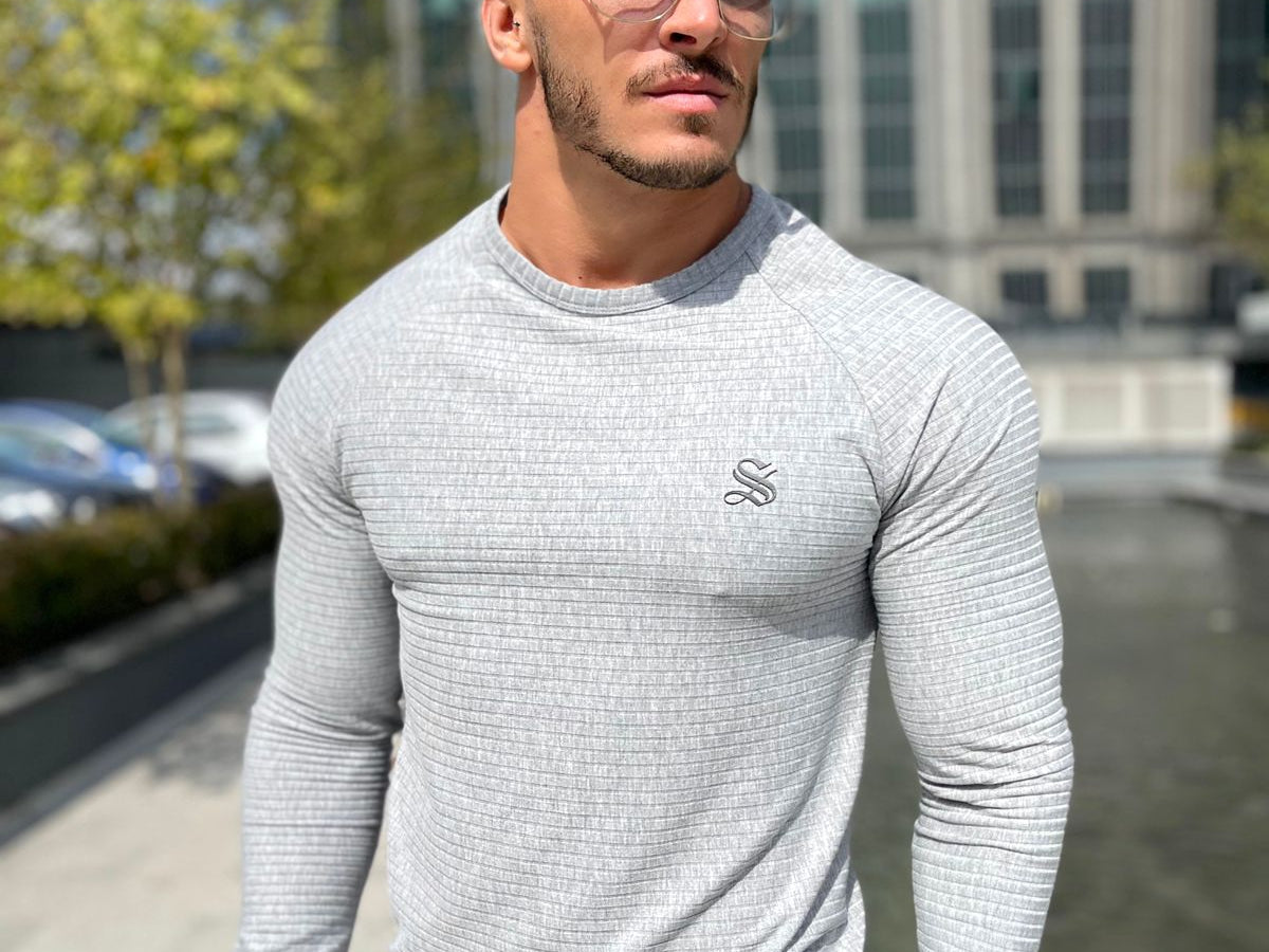 Base 4 - Grey Long Sleeve Shirt for Men (PRE-ORDER DISPATCH DATE 25 September 2024) - Sarman Fashion - Wholesale Clothing Fashion Brand for Men from Canada