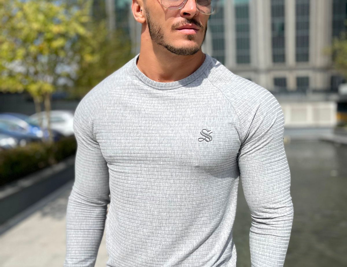 Base 4 - Grey Long Sleeve Shirt for Men (PRE-ORDER DISPATCH DATE 25 September 2024) - Sarman Fashion - Wholesale Clothing Fashion Brand for Men from Canada