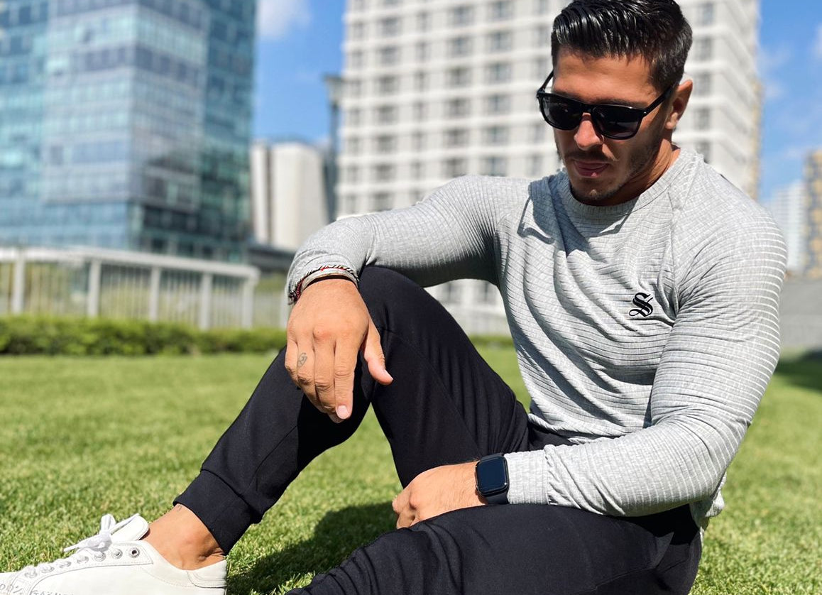 Base 4 - Grey Long Sleeve Shirt for Men (PRE-ORDER DISPATCH DATE 25 September 2024) - Sarman Fashion - Wholesale Clothing Fashion Brand for Men from Canada