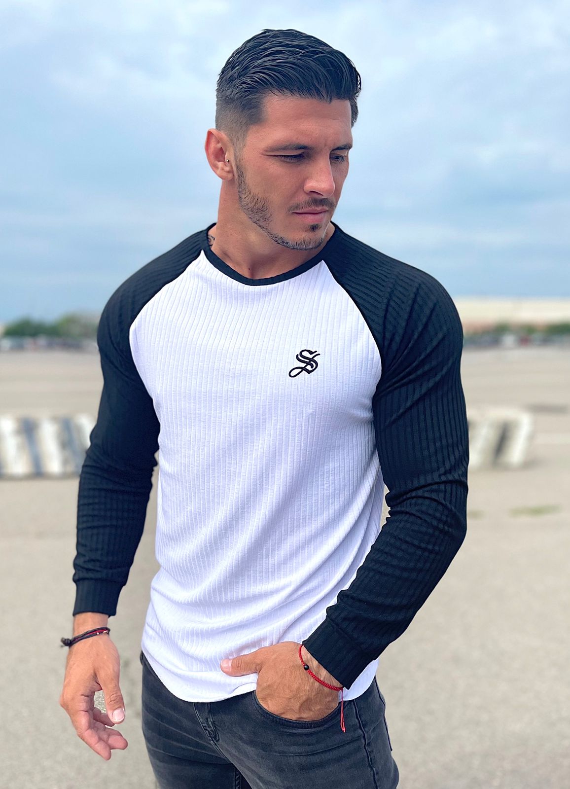 BaseBall - Black/White Long Sleeves Shirt for Men – Sarman Fashion 