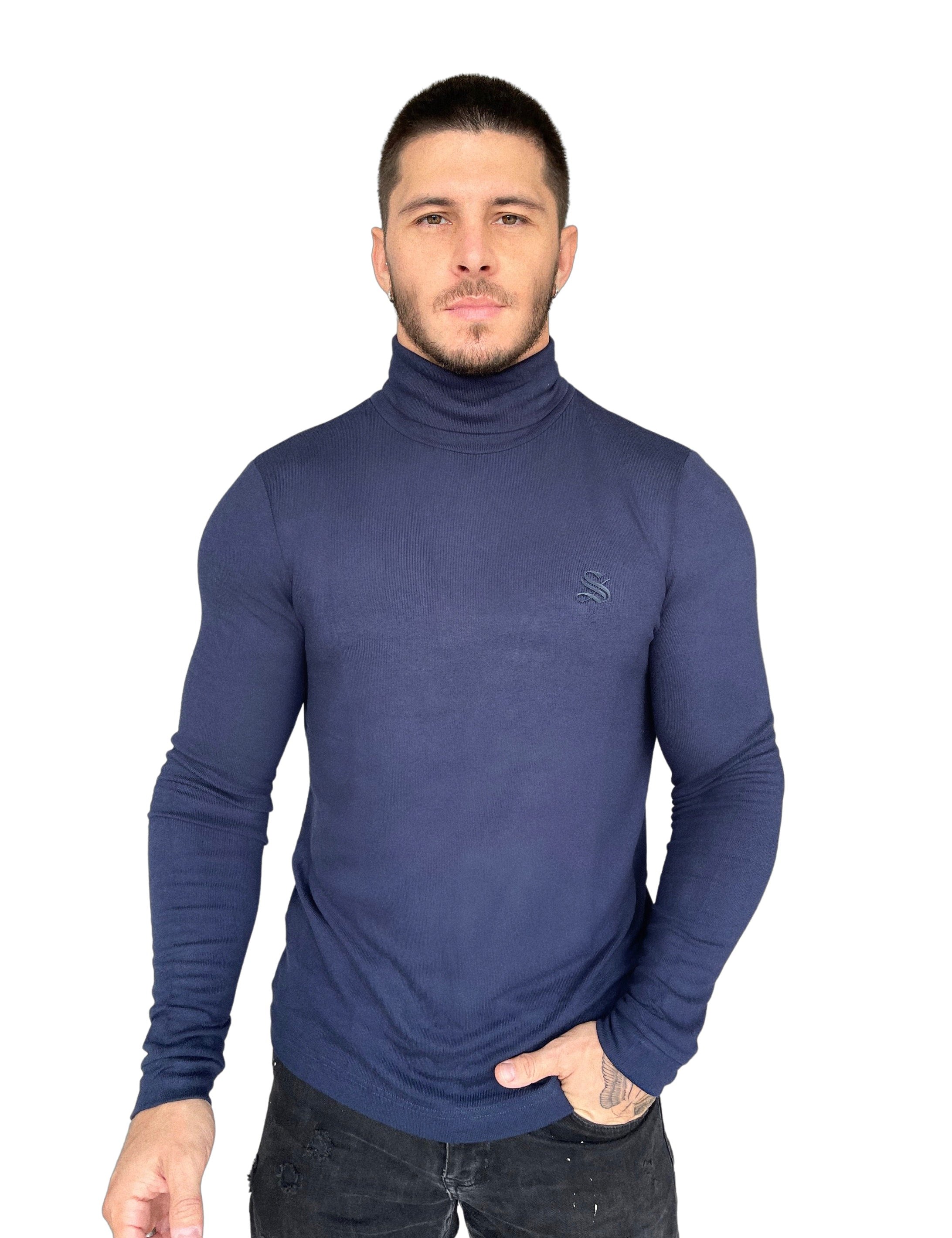 Batave - Blue Long Sleeve shirt for Men - Sarman Fashion - Wholesale Clothing Fashion Brand for Men from Canada