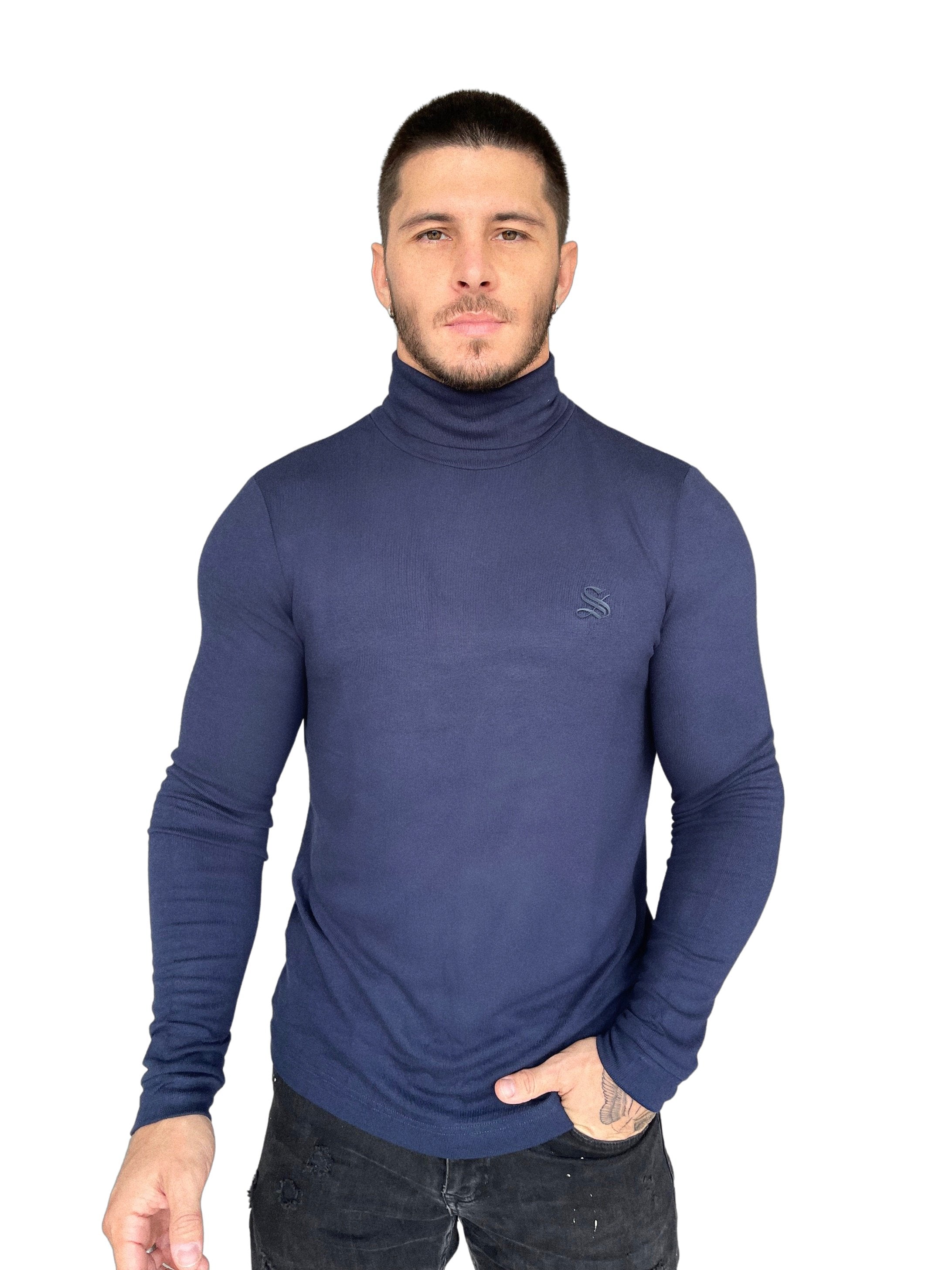 Batave - Blue Long Sleeve shirt for Men - Sarman Fashion - Wholesale Clothing Fashion Brand for Men from Canada