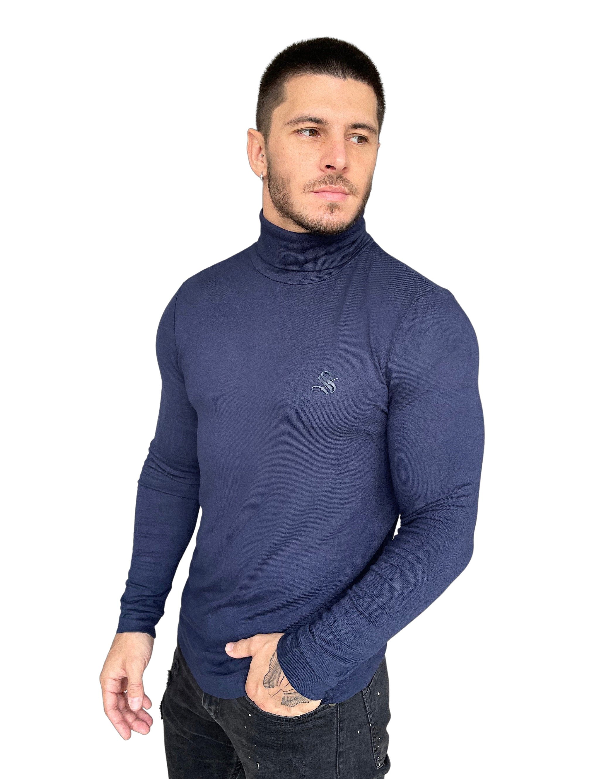 Batave - Blue Long Sleeve shirt for Men - Sarman Fashion - Wholesale Clothing Fashion Brand for Men from Canada