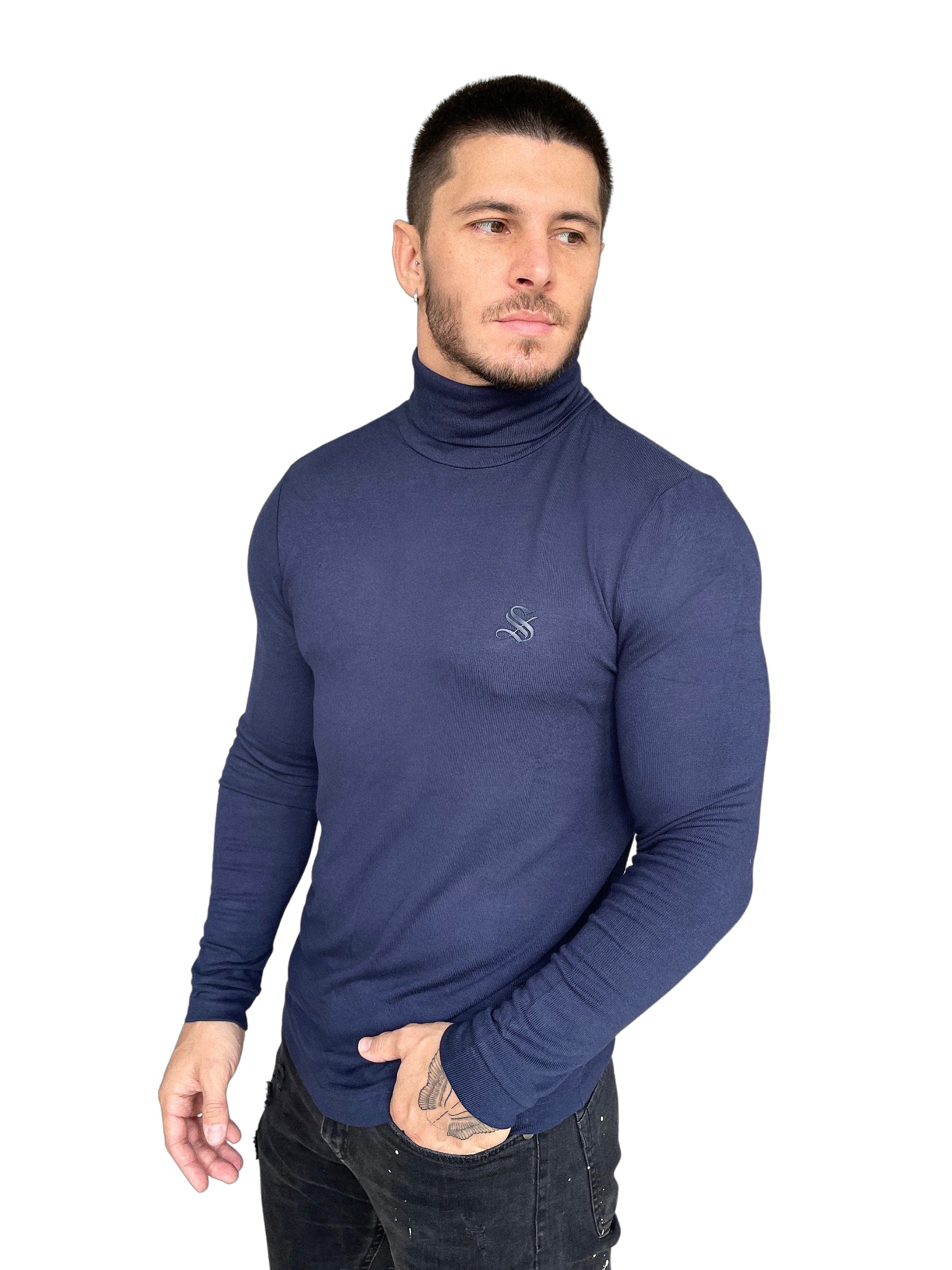 Batave - Blue Long Sleeve shirt for Men - Sarman Fashion - Wholesale Clothing Fashion Brand for Men from Canada