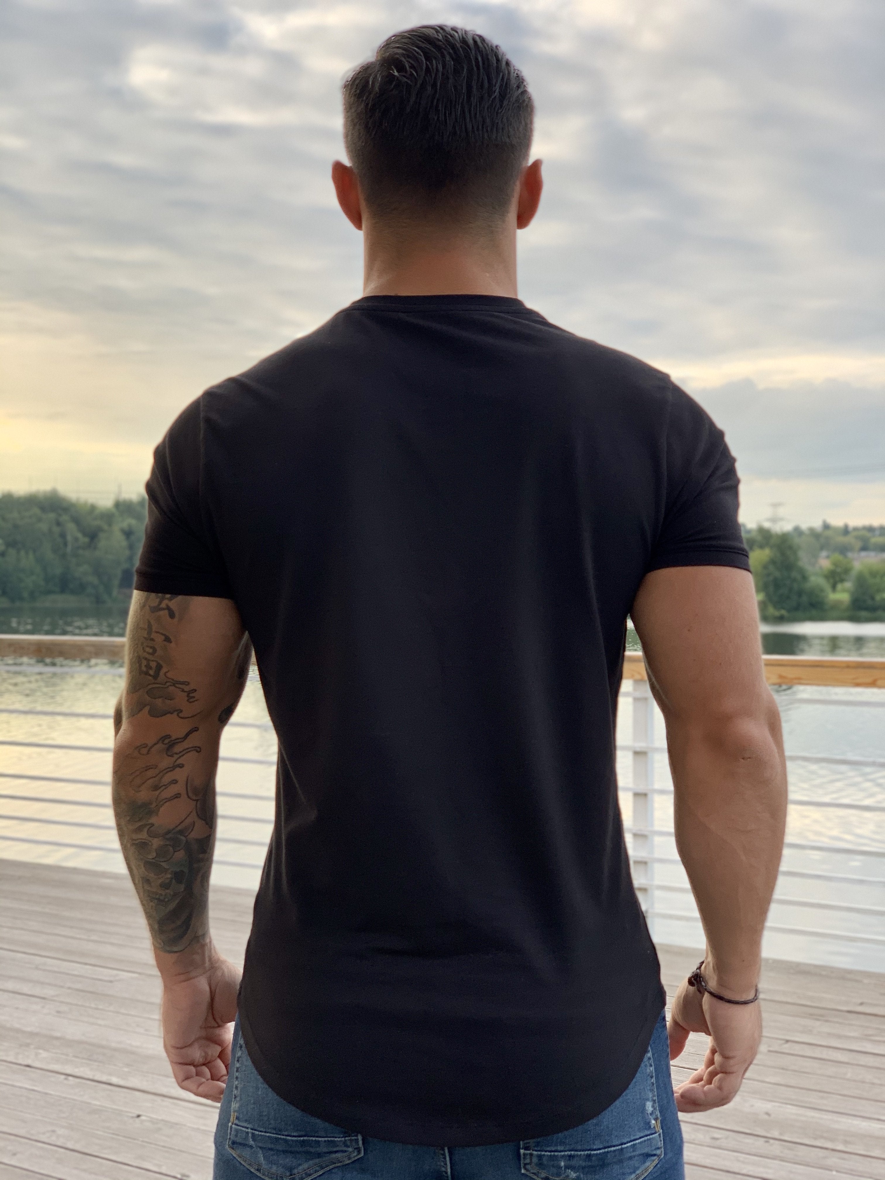 Black Eagle - Black T-shirt for Men - Sarman Fashion - Wholesale Clothing Fashion Brand for Men from Canada