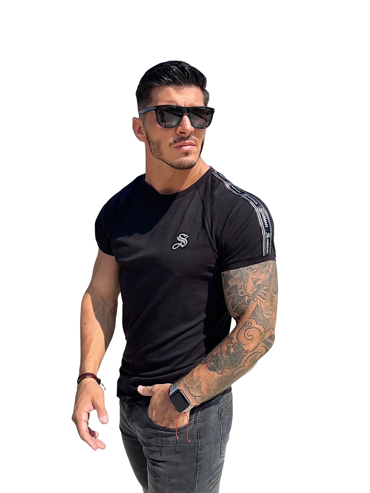 Black Knight - Black T-shirt for Men - Sarman Fashion - Wholesale Clothing Fashion Brand for Men from Canada