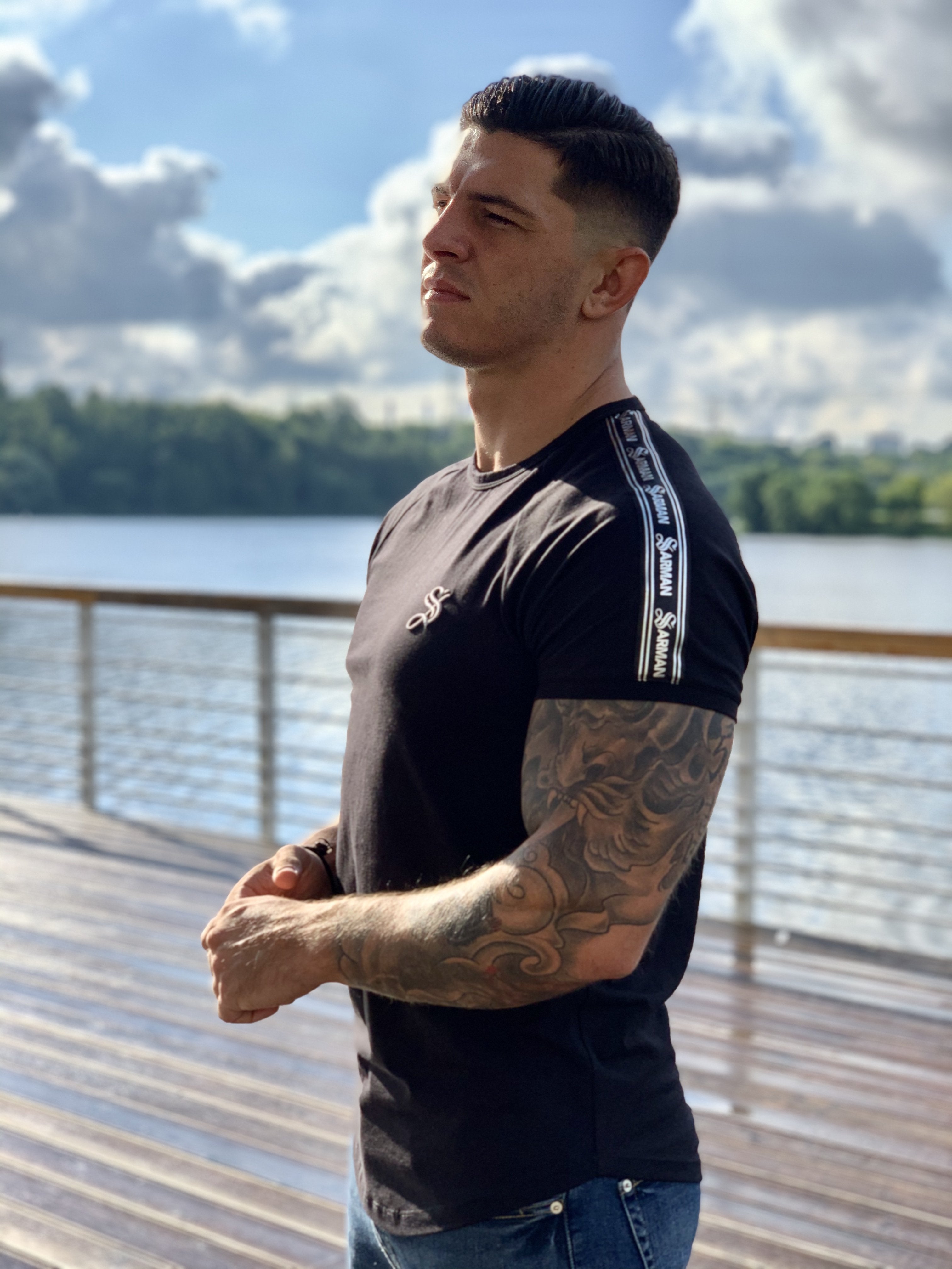 Black Knight - Black T-shirt for Men (PRE-ORDER DISPATCH DATE 25 SEPTEMBER) - Sarman Fashion - Wholesale Clothing Fashion Brand for Men from Canada