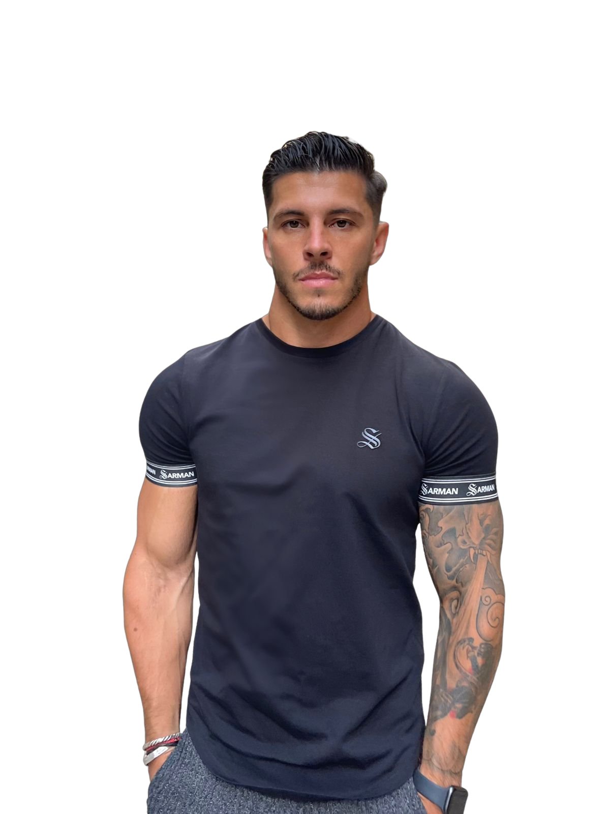 Black on Black - Black T-Shirt for Men (PRE-ORDER DISPATCH DATE 25 DECEMBER 2021) - Sarman Fashion - Wholesale Clothing Fashion Brand for Men from Canada
