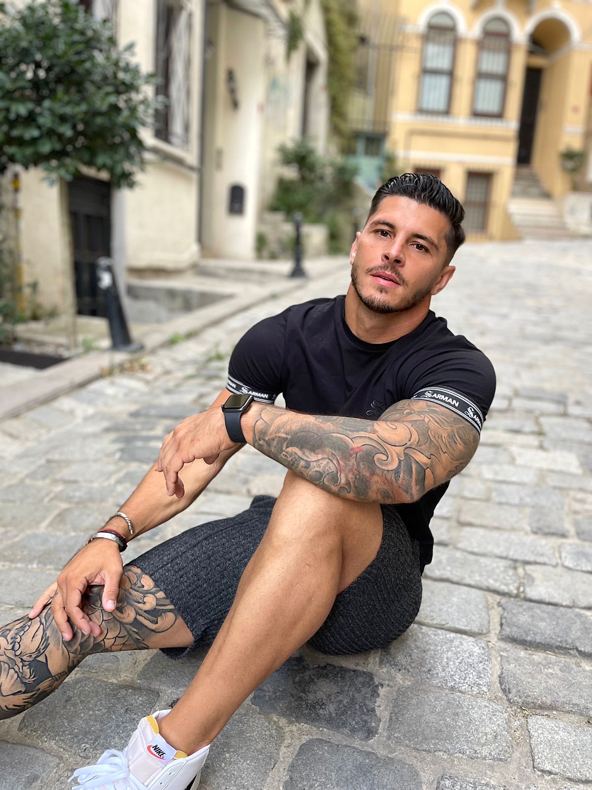 Black on Black - Black T-Shirt for Men (PRE-ORDER DISPATCH DATE 25 DECEMBER 2021) - Sarman Fashion - Wholesale Clothing Fashion Brand for Men from Canada