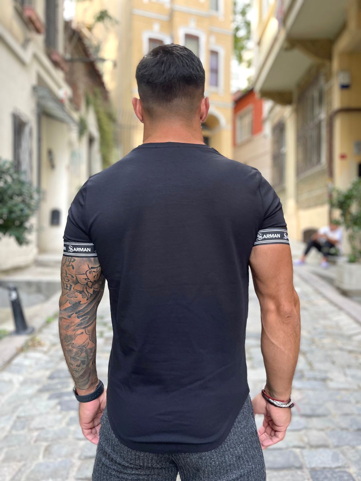 Black on Black - Black T-Shirt for Men (PRE-ORDER DISPATCH DATE 25 DECEMBER 2021) - Sarman Fashion - Wholesale Clothing Fashion Brand for Men from Canada