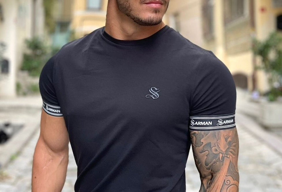 Black on Black - Black T-Shirt for Men (PRE-ORDER DISPATCH DATE 25 DECEMBER 2021) - Sarman Fashion - Wholesale Clothing Fashion Brand for Men from Canada