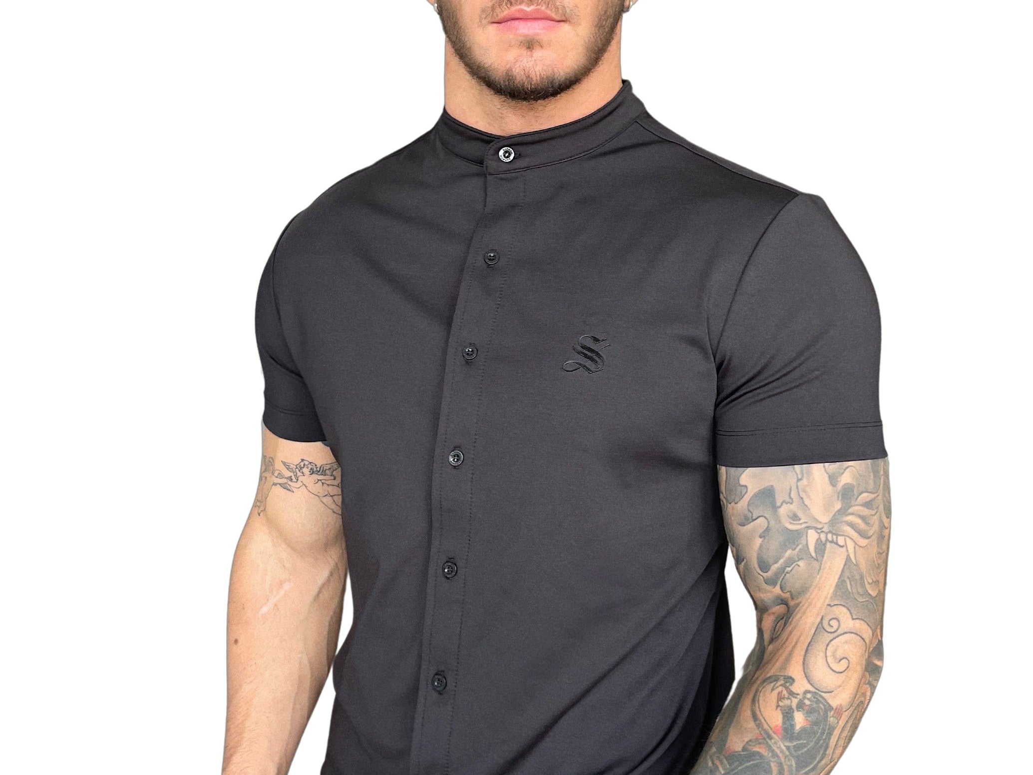 Blakinos - Black shirt for Men - Sarman Fashion - Wholesale Clothing Fashion Brand for Men from Canada