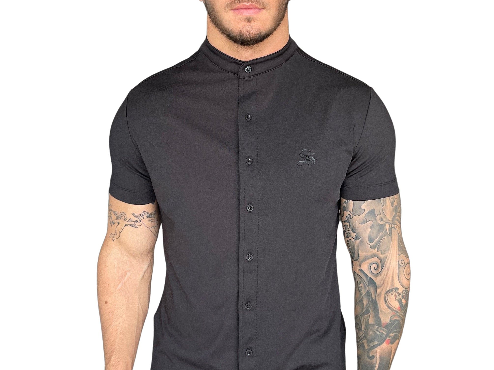 Blakinos - Black shirt for Men - Sarman Fashion - Wholesale Clothing Fashion Brand for Men from Canada