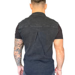 Blogio - Grey/Black Short Sleeves Jeans Shirt for Men (PRE-ORDER DISPATCH DATE 15 APRIL 2023) - Sarman Fashion - Wholesale Clothing Fashion Brand for Men from Canada