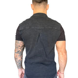 Blogio - Grey/Black Short Sleeves Jeans Shirt for Men (PRE-ORDER DISPATCH DATE 15 APRIL 2023) - Sarman Fashion - Wholesale Clothing Fashion Brand for Men from Canada