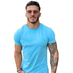 BlueShiny - Sky Blue T- Shirt for Men (PRE-ORDER DISPATCH DATE 25 DECEMBER 2021) - Sarman Fashion - Wholesale Clothing Fashion Brand for Men from Canada