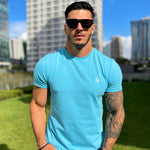 BlueShiny - Sky Blue T- Shirt for Men (PRE-ORDER DISPATCH DATE 25 DECEMBER 2021) - Sarman Fashion - Wholesale Clothing Fashion Brand for Men from Canada