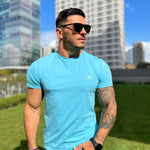 BlueShiny - Sky Blue T- Shirt for Men (PRE-ORDER DISPATCH DATE 25 DECEMBER 2021) - Sarman Fashion - Wholesale Clothing Fashion Brand for Men from Canada