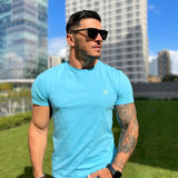 BlueShiny - Sky Blue T- Shirt for Men (PRE-ORDER DISPATCH DATE 25 DECEMBER 2021) - Sarman Fashion - Wholesale Clothing Fashion Brand for Men from Canada