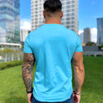 BlueShiny - Sky Blue T- Shirt for Men (PRE-ORDER DISPATCH DATE 25 DECEMBER 2021) - Sarman Fashion - Wholesale Clothing Fashion Brand for Men from Canada