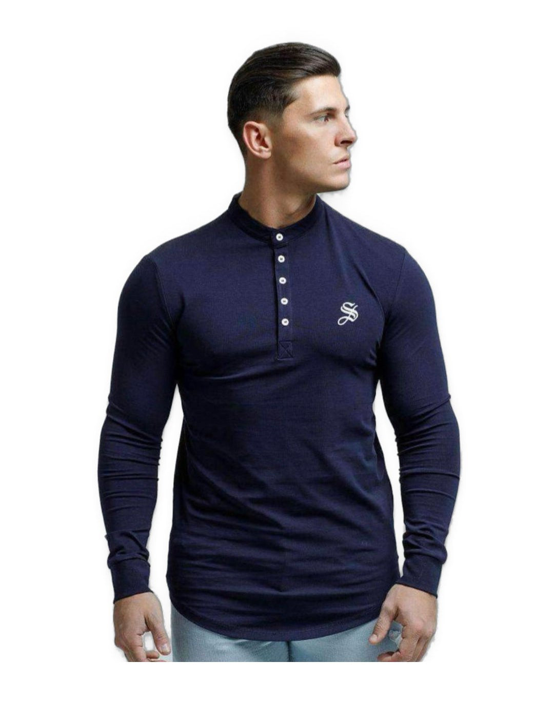 Bluwana - Blue Long Sleeve Shirt for Men (PRE-ORDER DISPATCH DATE 25 September 2024) - Sarman Fashion - Wholesale Clothing Fashion Brand for Men from Canada