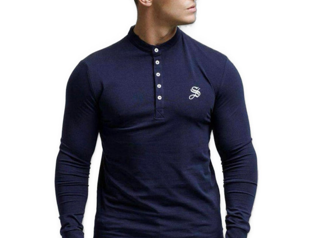 Bluwana - Blue Long Sleeve Shirt for Men (PRE-ORDER DISPATCH DATE 25 September 2024) - Sarman Fashion - Wholesale Clothing Fashion Brand for Men from Canada