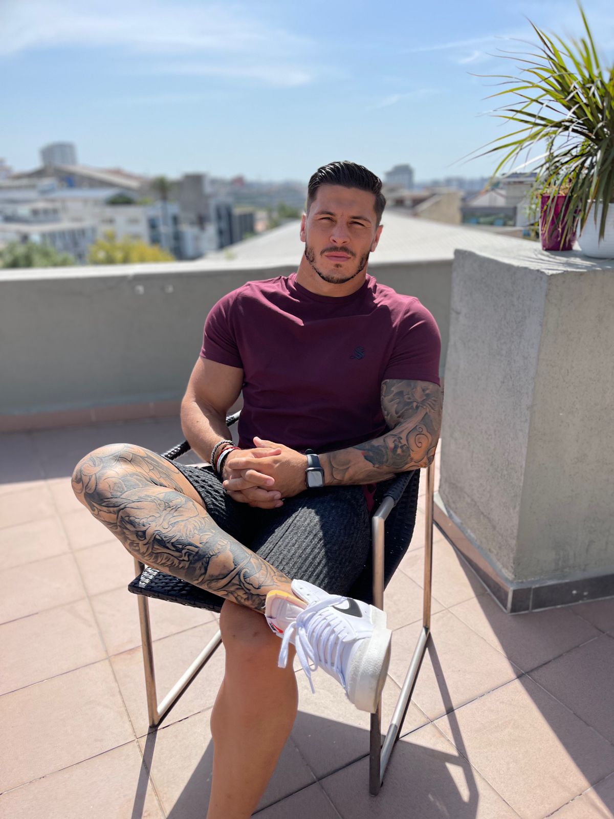 Brugeoise - Burgundy T-Shirt for Men (PRE-ORDER DISPATCH DATE 25 DECEMBER 2021) - Sarman Fashion - Wholesale Clothing Fashion Brand for Men from Canada