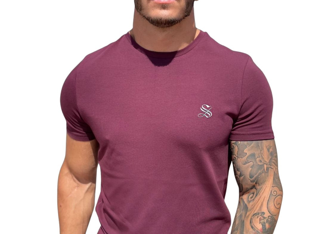 Brugeoise - Burgundy T-Shirt for Men (PRE-ORDER DISPATCH DATE 25 DECEMBER 2021) - Sarman Fashion - Wholesale Clothing Fashion Brand for Men from Canada