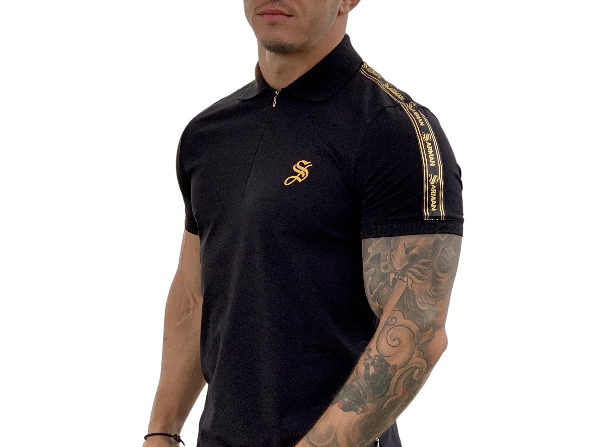 Buff - Black Polo T-shirt for Men - Sarman Fashion - Wholesale Clothing Fashion Brand for Men from Canada