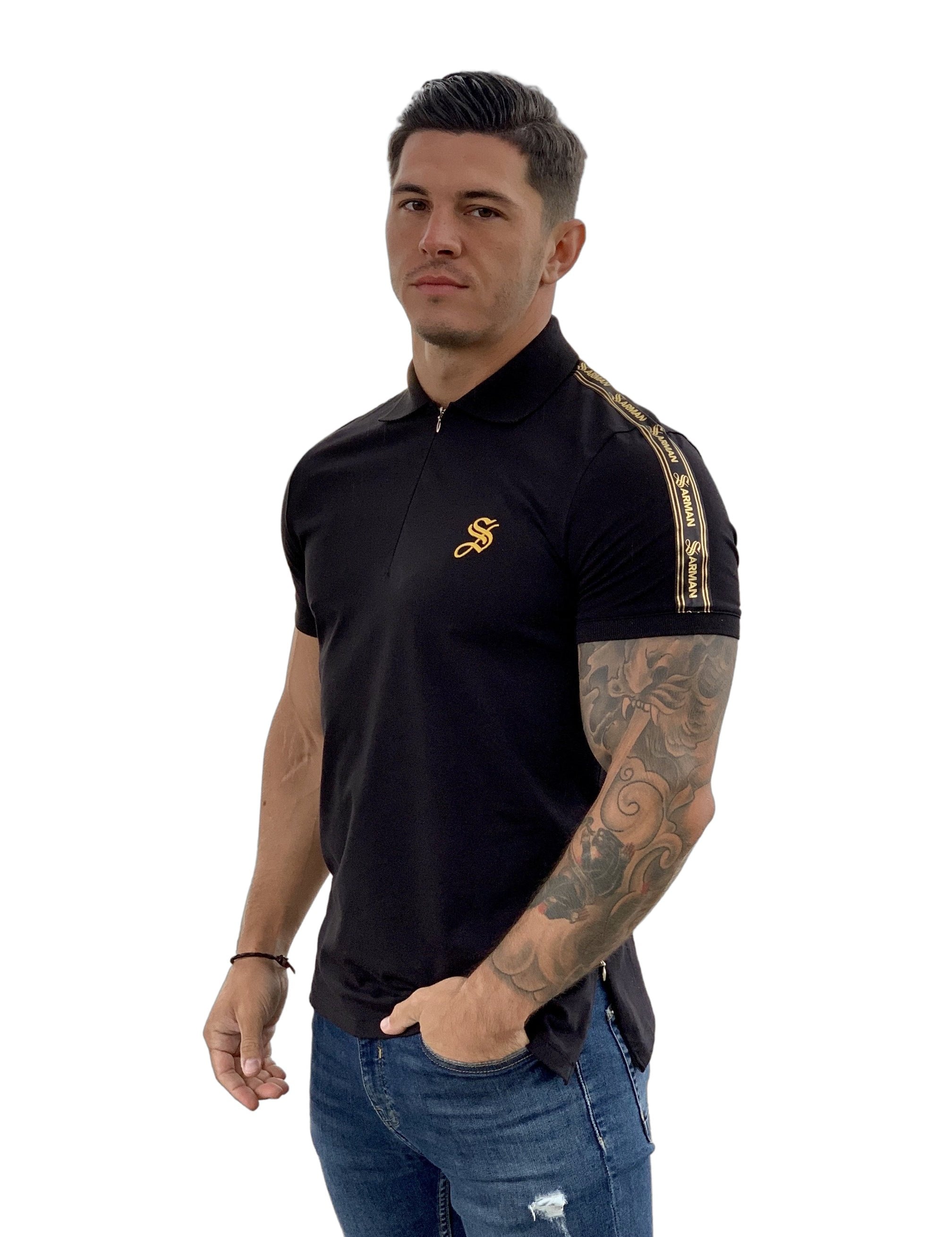 Buff - Black Polo T-shirt for Men - Sarman Fashion - Wholesale Clothing Fashion Brand for Men from Canada