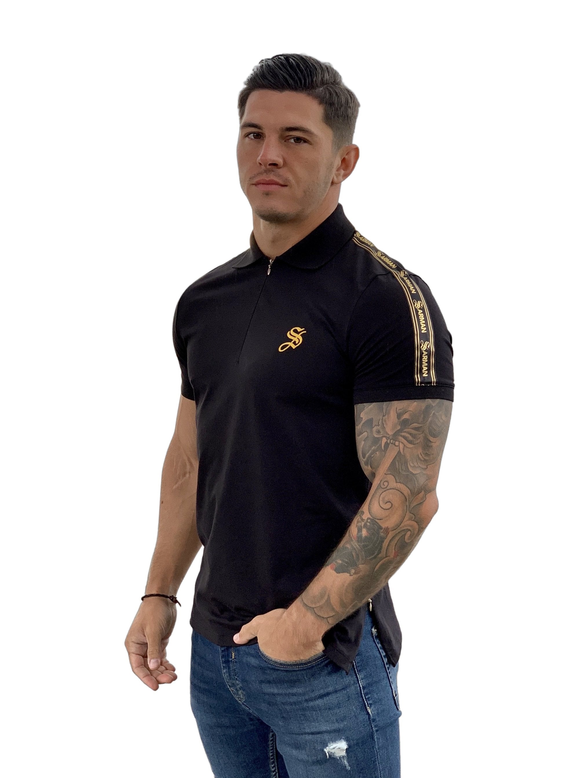 Buff - Black Polo T-shirt for Men - Sarman Fashion - Wholesale Clothing Fashion Brand for Men from Canada