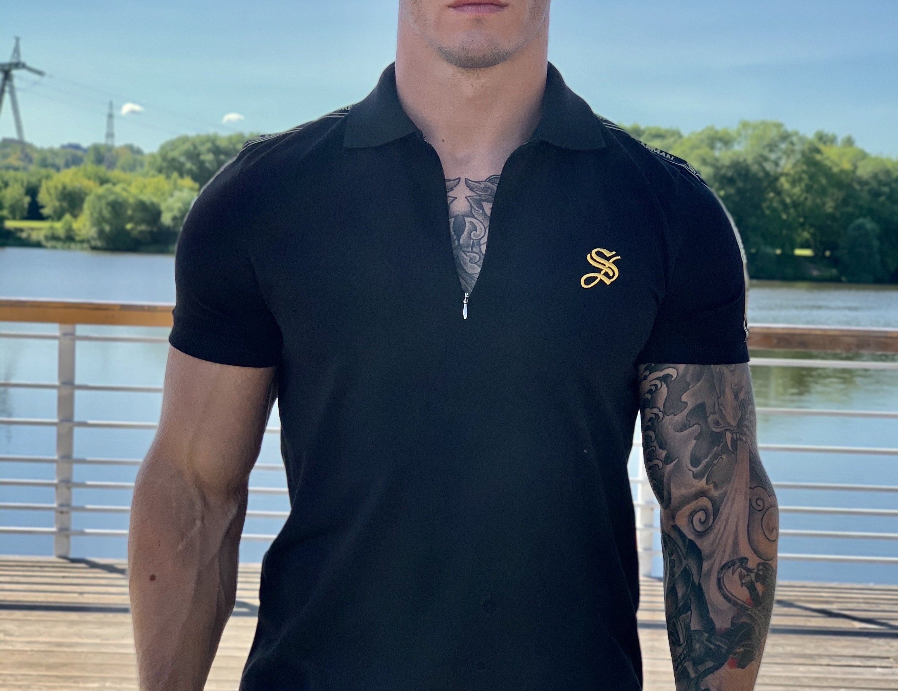 Buff - Black Polo T-shirt for Men (PRE-ORDER DISPATCH DATE 25 SEPTEMBER) - Sarman Fashion - Wholesale Clothing Fashion Brand for Men from Canada