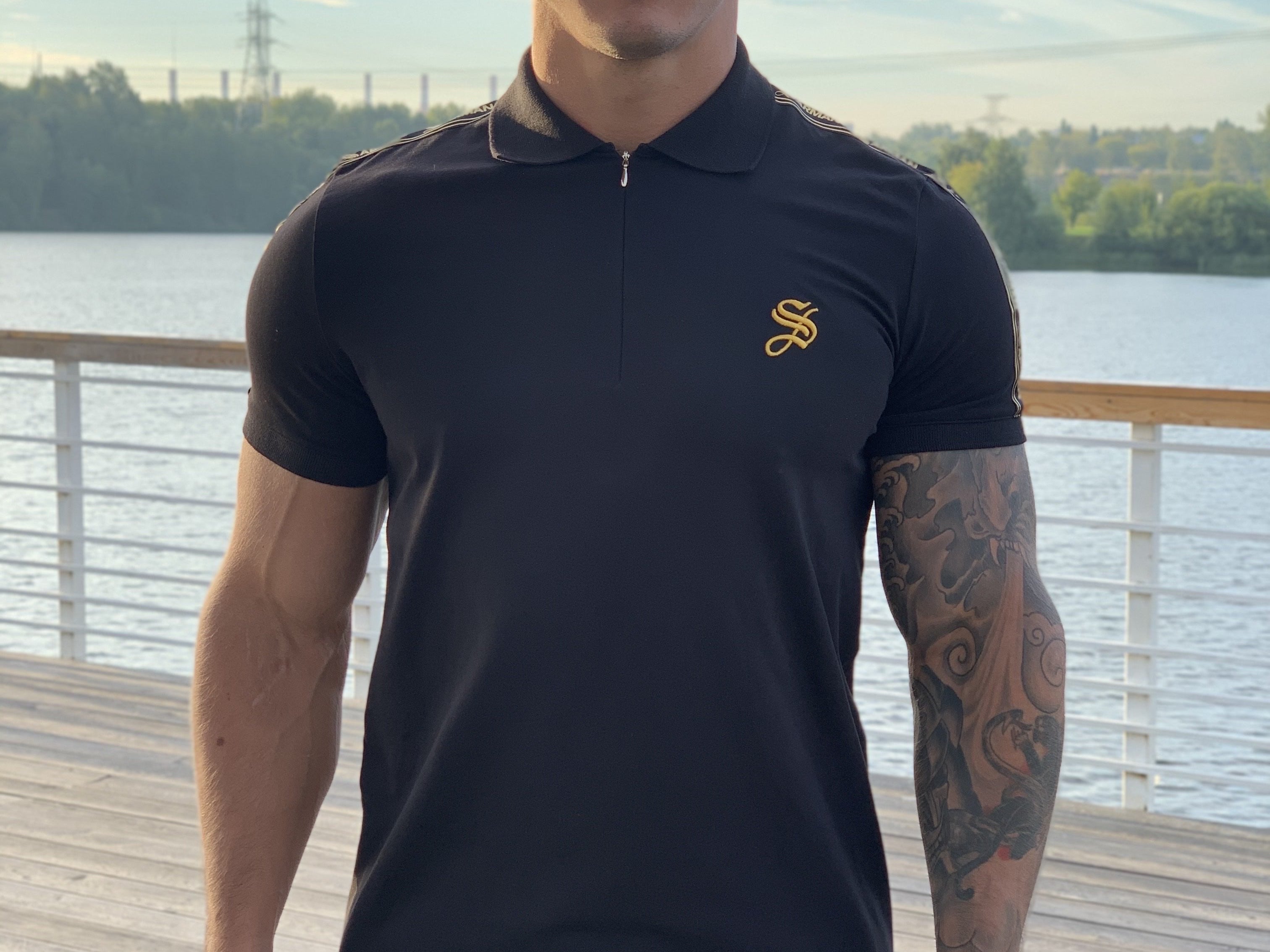 Buff - Black Polo T-shirt for Men (PRE-ORDER DISPATCH DATE 25 SEPTEMBER) - Sarman Fashion - Wholesale Clothing Fashion Brand for Men from Canada