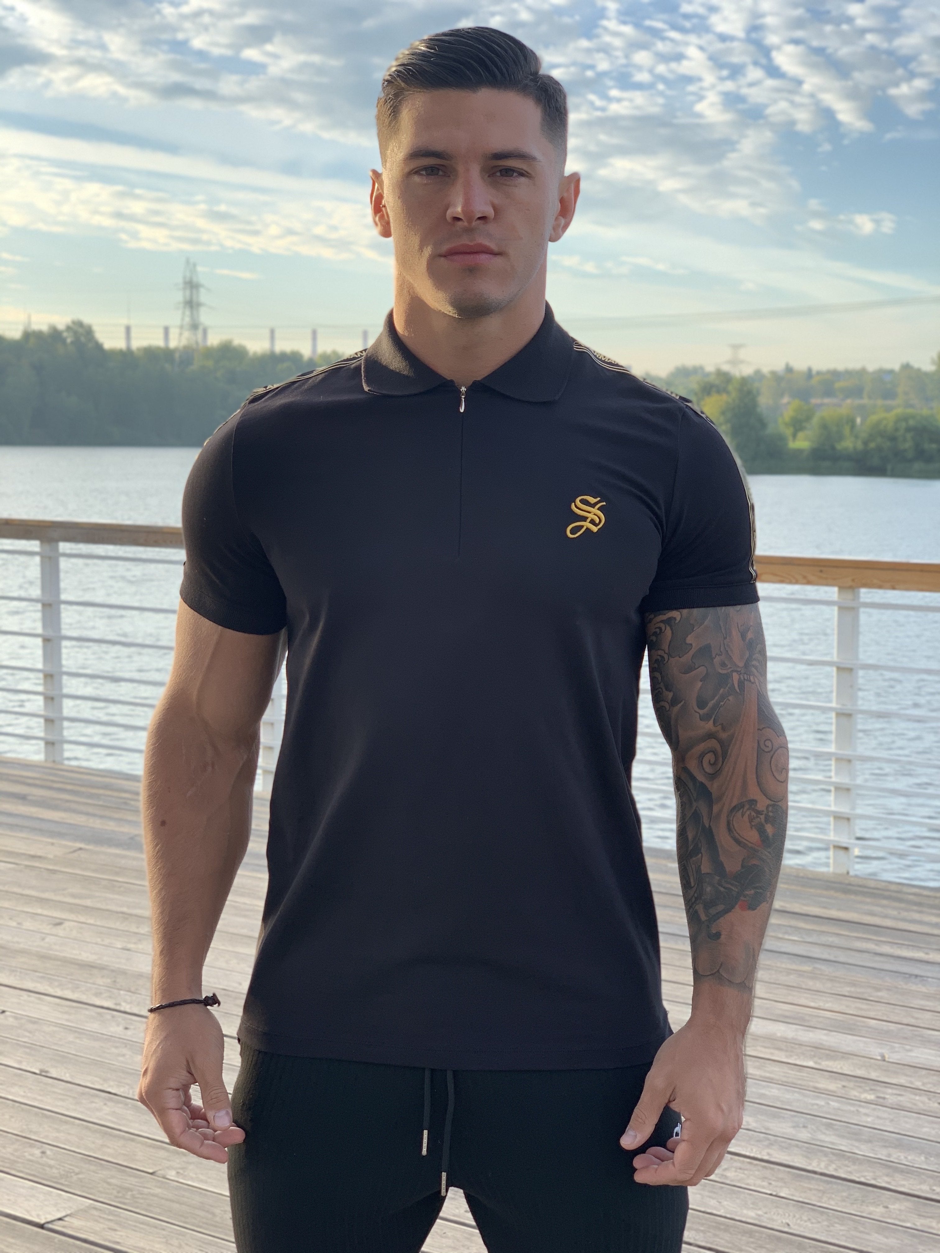 Buff - Black Polo T-shirt for Men (PRE-ORDER DISPATCH DATE 25 SEPTEMBER) - Sarman Fashion - Wholesale Clothing Fashion Brand for Men from Canada