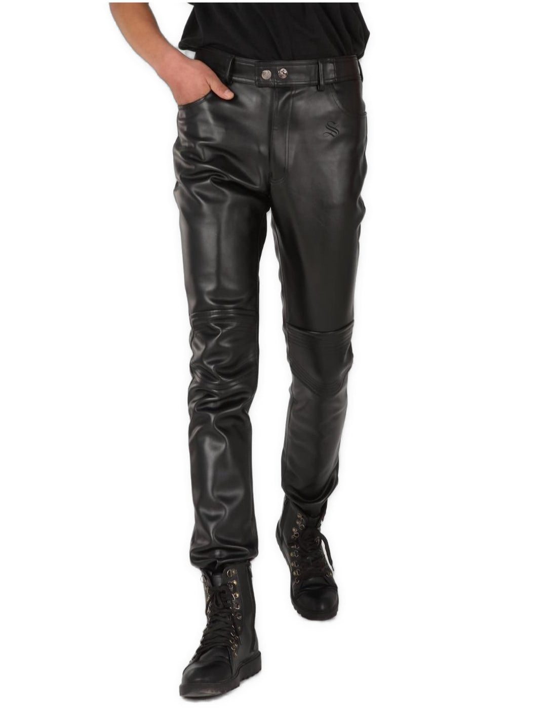 Bukalo - Pu leather Pants for Men - Sarman Fashion - Wholesale Clothing Fashion Brand for Men from Canada