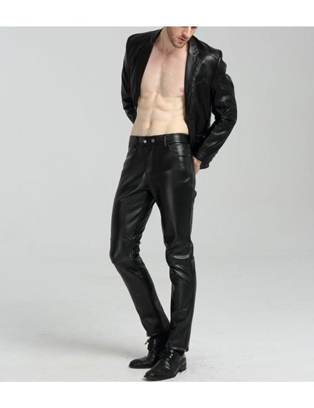 Bukalo - Pu leather Pants for Men - Sarman Fashion - Wholesale Clothing Fashion Brand for Men from Canada