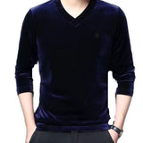 Burat - Velvet V-Neck Long Sleeve Shirt for Men - Sarman Fashion - Wholesale Clothing Fashion Brand for Men from Canada