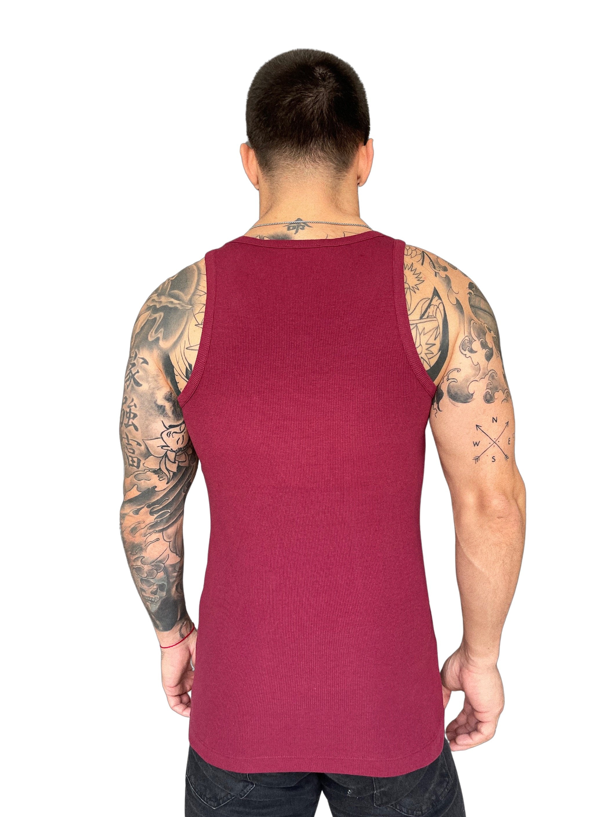 Burdona - Red Tank Top for Men - Sarman Fashion - Wholesale Clothing Fashion Brand for Men from Canada