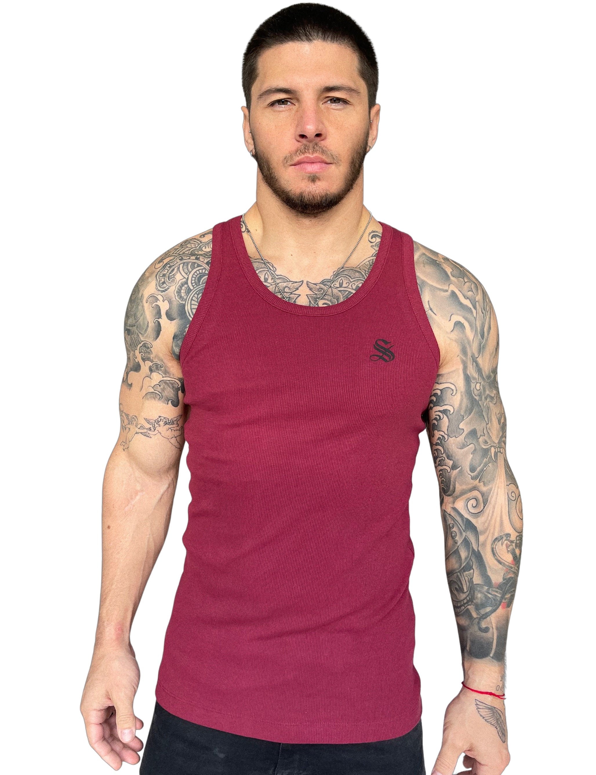 Burdona - Red Tank Top for Men - Sarman Fashion - Wholesale Clothing Fashion Brand for Men from Canada