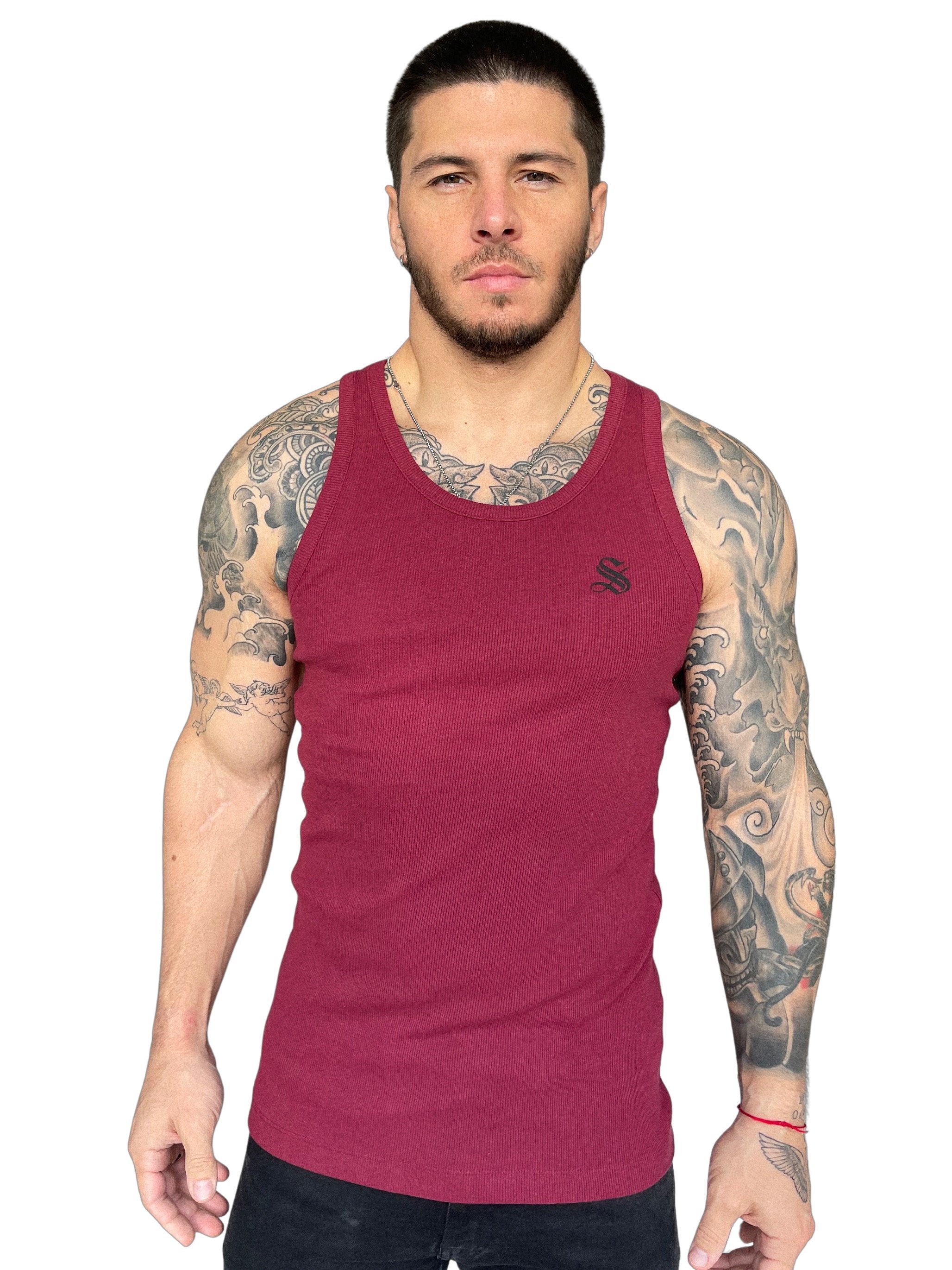 Burdona - Red Tank Top for Men - Sarman Fashion - Wholesale Clothing Fashion Brand for Men from Canada