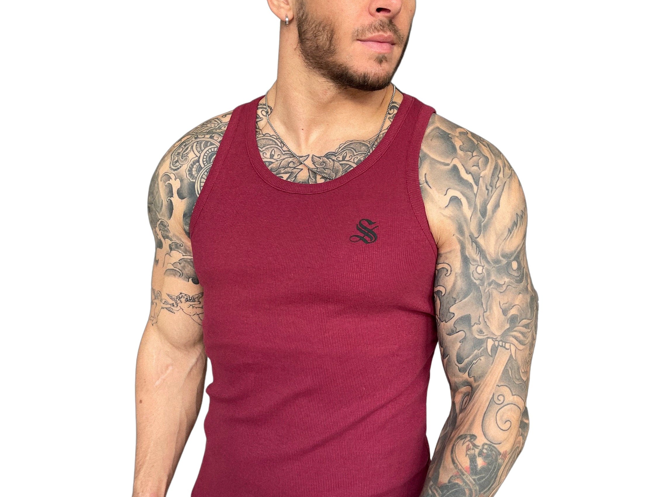 Burdona - Red Tank Top for Men - Sarman Fashion - Wholesale Clothing Fashion Brand for Men from Canada