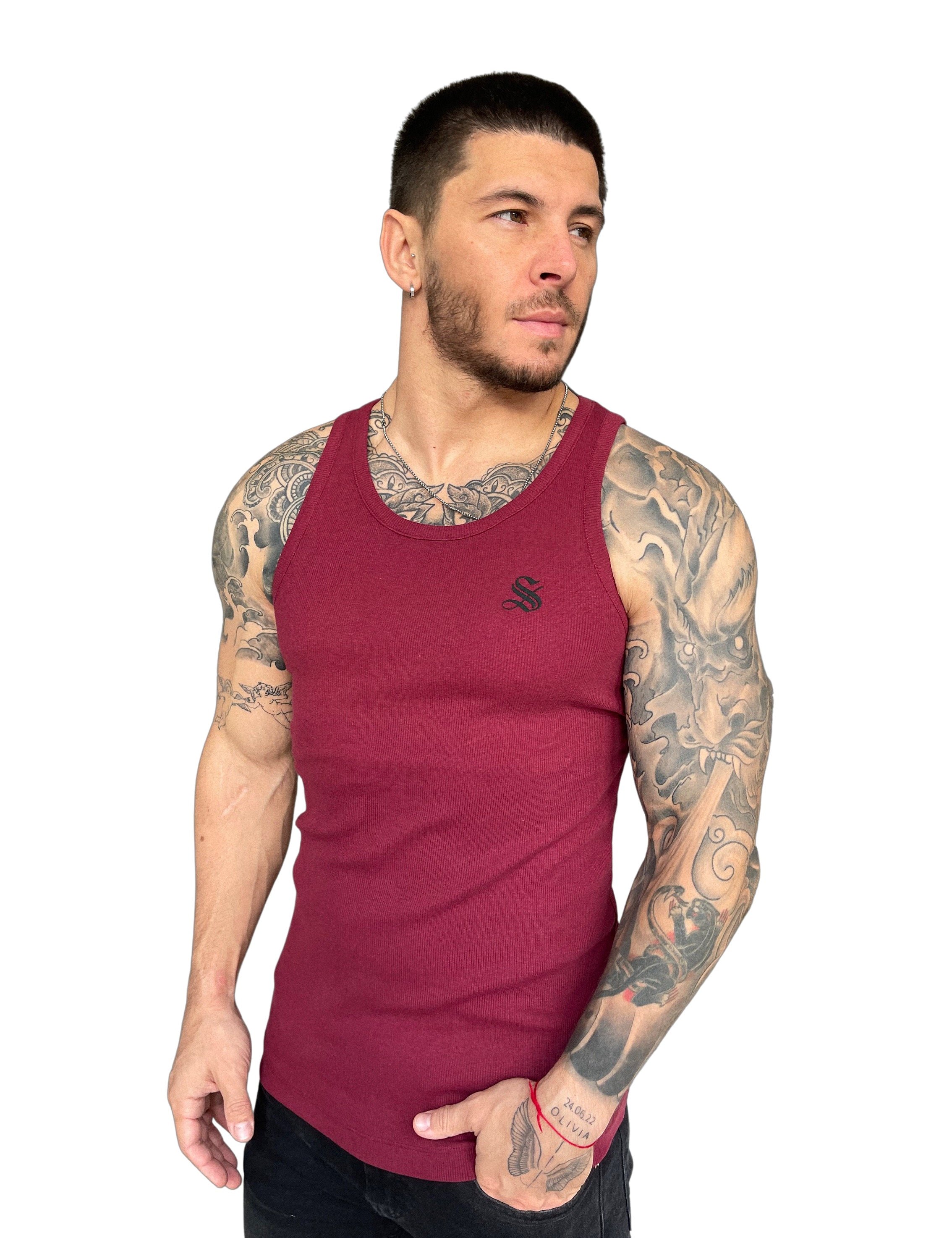 Burdona - Red Tank Top for Men - Sarman Fashion - Wholesale Clothing Fashion Brand for Men from Canada