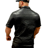 Calpurnius - Black Polo for Men - Sarman Fashion - Wholesale Clothing Fashion Brand for Men from Canada